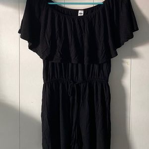 Old Navy | Black off the shoulder romper with tie